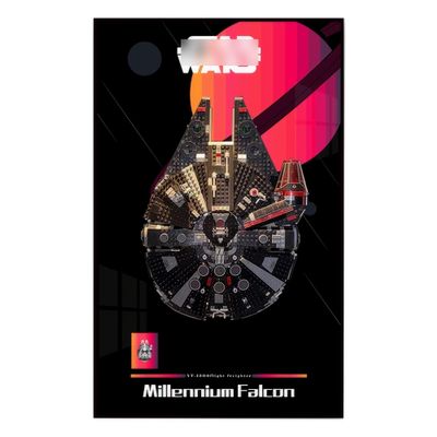DDXMML Display Wallboard, Compatible with 75389/75257 Millennium Falcon Wall Mount Display Stand, On-Wall Photo Frame Storage Display Board 75389 75257(Wall Panel Only) (Style C)