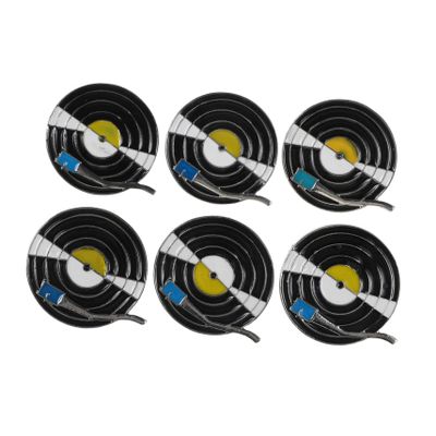 6pcs Musical Pins: Vintage Music Turntable Badge Pins - Retro Record Player Enamel Badge Brooches for Bags Backpacks Dress Shirts Sweaters - Music Lovers Jewelry