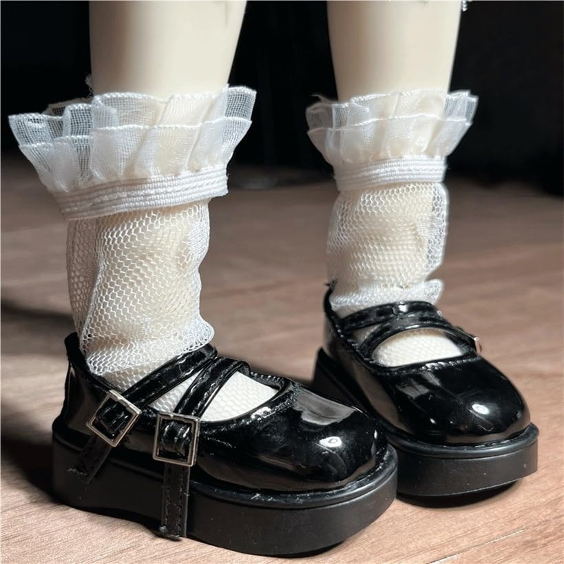 1/6 BJD Size Doll Cute Body Shoes Thick Soled Shoes for 45 cm Ball Jointed Dolls Accessories(Black)