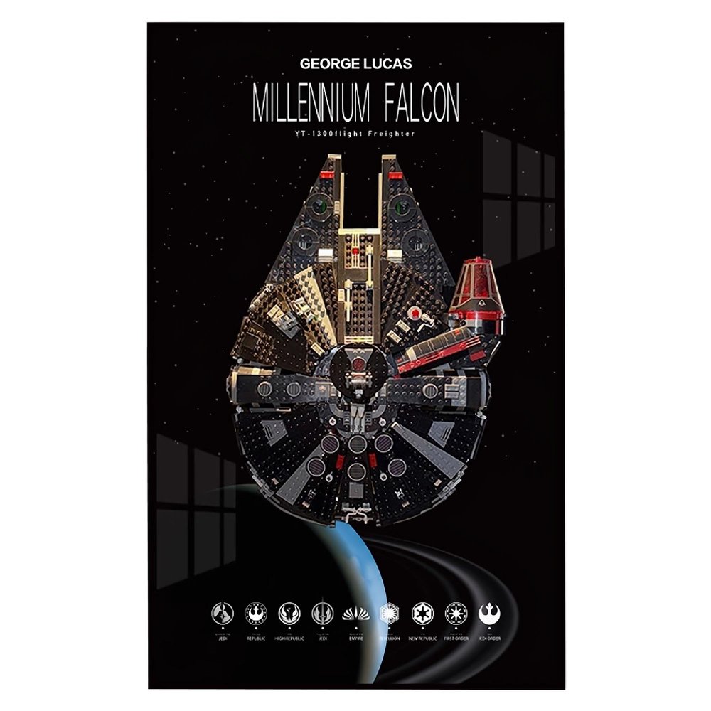 DDXMML Display Wallboard, Compatible with 75389/75257 Millennium Falcon Wall Mount Display Stand, On-Wall Photo Frame Storage Display Board 75389 75257(Wall Panel Only) (Style B)