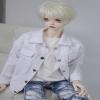 SssHam BJD Doll Clothes, 45 cm/60 cm Dolls White Denim Casual Jacket, 1/3 1/4 Ball Joint Doll Clothes (Jacket Only, Doll Not Included)(1/4) view 1