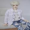SssHam BJD Doll Clothes, 45 cm/60 cm Dolls White Denim Casual Jacket, 1/3 1/4 Ball Joint Doll Clothes (Jacket Only, Doll Not Included)(1/4) view 2
