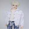 SssHam BJD Doll Clothes, 45 cm/60 cm Dolls White Denim Casual Jacket, 1/3 1/4 Ball Joint Doll Clothes (Jacket Only, Doll Not Included)(1/4) view 3