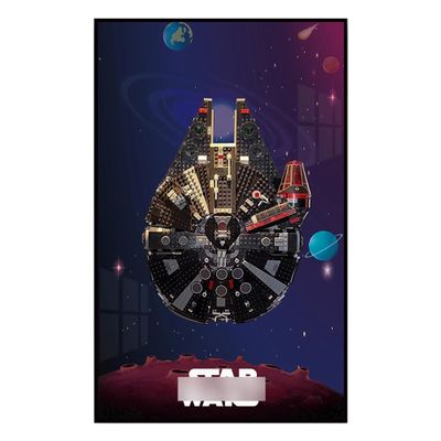 DDXMML Display Wallboard, Compatible with 75389/75257 Millennium Falcon Wall Mount Display Stand, On-Wall Photo Frame Storage Display Board 75389 75257(Wall Panel Only) (Style D)