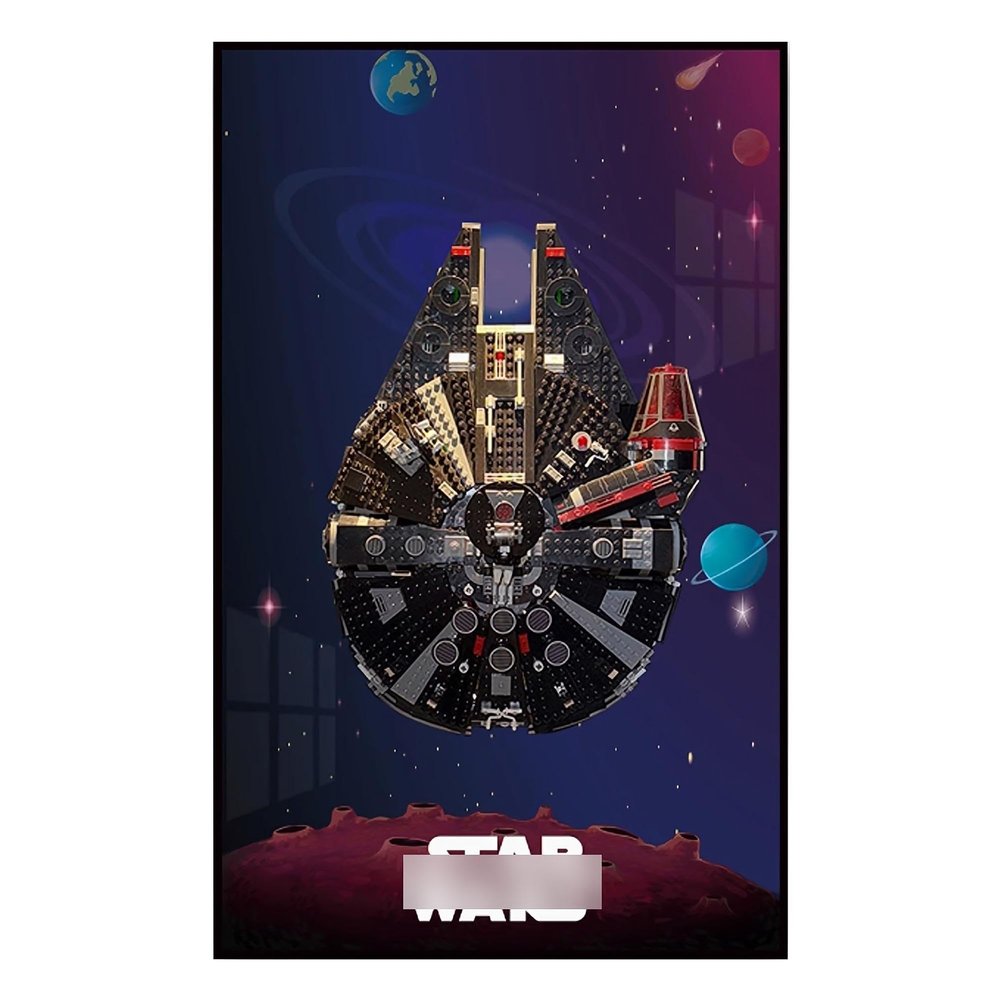DDXMML Display Wallboard, Compatible with 75389/75257 Millennium Falcon Wall Mount Display Stand, On-Wall Photo Frame Storage Display Board 75389 75257(Wall Panel Only) (Style D)