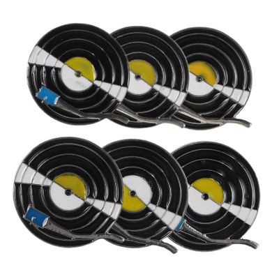 6pcs Music Lapel Pins: Retro Vinyl Record Shaped Badge Pins for Women Men - Old Fashioned Musical Turntable Brooches for Music Enthusiasts