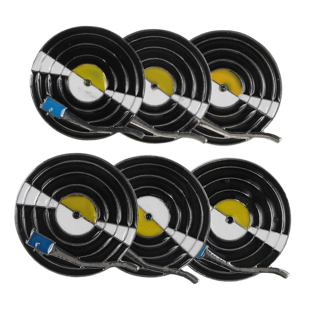 6pcs Music Lapel Pins: Retro Vinyl Record Shaped Badge Pins for Women Men - Old Fashioned Musical Turntable Brooches for Music Enthusiasts