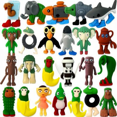 CHENZHOUZAI 24PCS Tralalero Tralala Toys, Tung Tung Sahur & More Mini Collectible Brainrot Toys for Desk Decor, BRR BRR Patapim,Meme Shark Collectible Animals Figurine Doll (24Pcs)