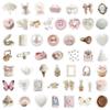 100PCS Mixed White and Pink Aesthetic Stickers Vinyl Aesthetics Sticker for Scrapbooking, Diary, Laptop, Bumper, Skateboard, Water Bottle, Computer, Phone, Cartoon, Hard hat, Car Stickers and Decals view 4