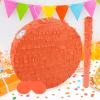 Adecortalk Orange Round Blank Pinata Circle Folding Pinata with Bat Stick Blindfold Confetti for Kids Birthday Wedding Celebration Baby Shower Carnival Party Supplies,13 x 13 x 3.15 Inches view 4
