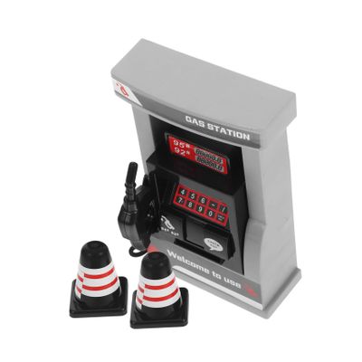 Milisten Simulated Gas Station Model Toy Set for Boys and Girls Miniature Plaything with Road Cones Educational Toy for Children