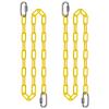 2Pcs 80" Swing Chain with Carabiners 1000 LBs Capacity Heavy Duty Coated Hanging Chains Porch Swing Chains with Hooks Yellow Chain for Hammock, Tree Swing, Hanging Chair, Heavy Bags, Swing Chair view 1