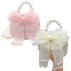 Heidouse 2Pcs Kids Purse with Bowknot, 5x5x2 Girls Purse with Pearl Handle for Little Girls, Cute Fashion Princess Handbags, Detachable Gold Chain, ' Handbags view 1