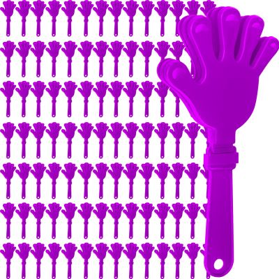 100 Pcs Hand Clappers Noisemakers 7.5 Inch Clappers Noisemakers Plastic Hand Clappers for Birthdays Game Football Sporting Events Cheers Supplies Dance Basketball Football Noisemakers(Purple)