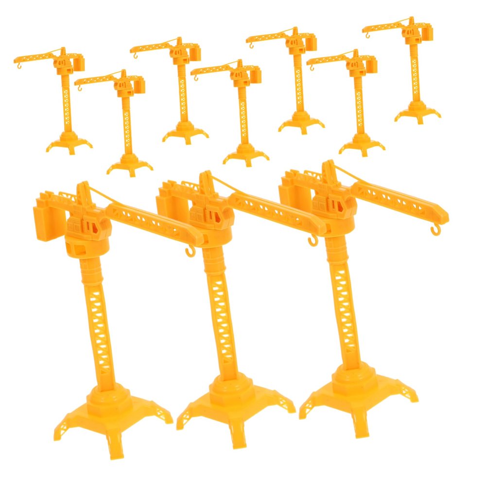 VANZACK 10Pcs Heavy Crane Vehicle Set Portable Construction for Realistic Engineering Design for Indoor Enhances Fine Motor Skills and Problem Solving Abilities