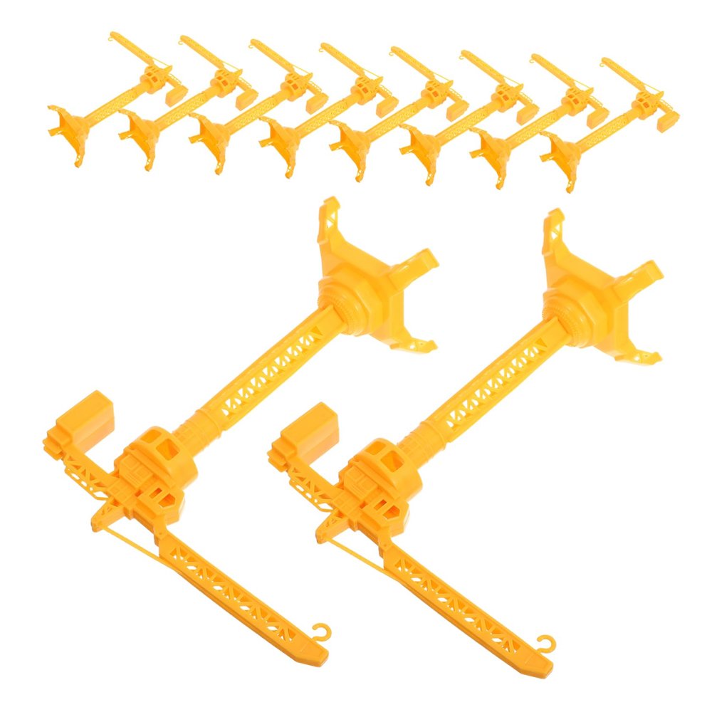 Kisangel 10Pcs Manual Lift Tower Crane Portable Construction Playset for Indoor Outdoor Use Fine Motor Skills Development Realistic Engineering Vehicles Fun