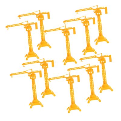 YARNOW 10Pcs Tower Crane Set Realistic Manual Construction Vehicle for Portable Educational for Boys Enhances Creativity Coordination Fine Motor Skills