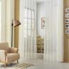 Iuokuby Modern Minimalist Rule Embroidery Sheer Curtains Window Treatments Rod Pocket Gauze Fabric for Living Kids Baby Room Bedroom(1 Panel, W 100 x L 95 inch, White) view 1