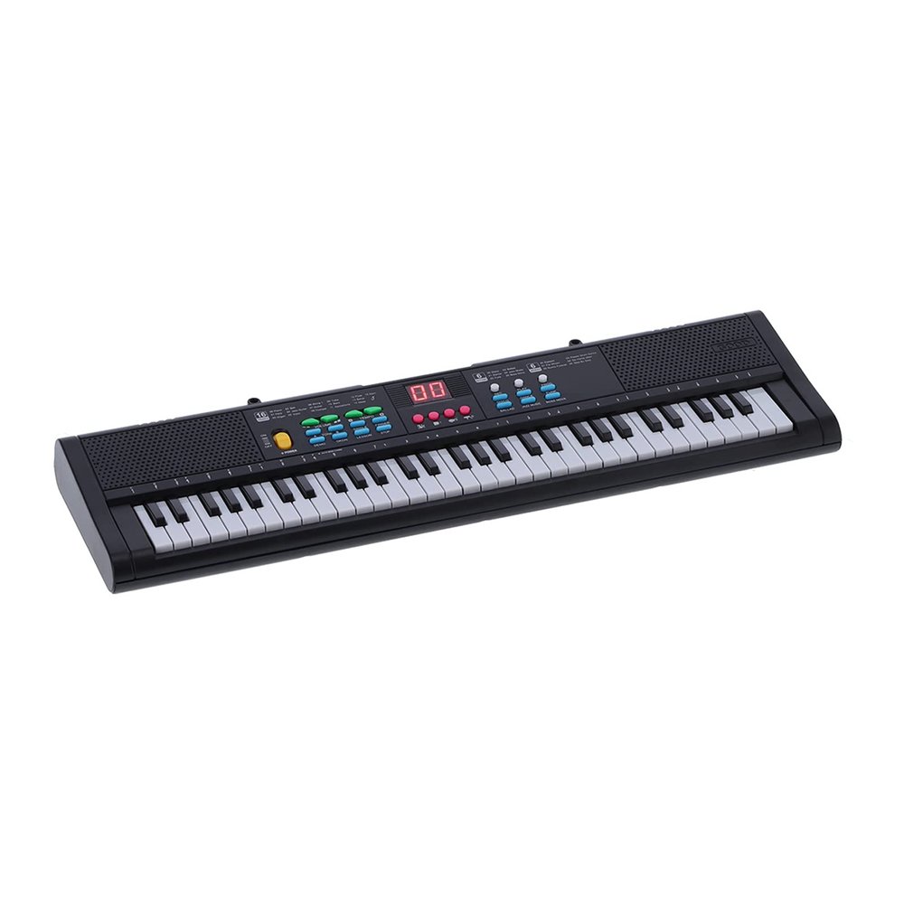 Alomejor 61 Keys Kids Digital Piano Keyboard with Microphone USB Cable for Phone Tablet 6 Demo Songs 16 Tones 6 Rhythms Teaching Function Recording Adjustable Volume