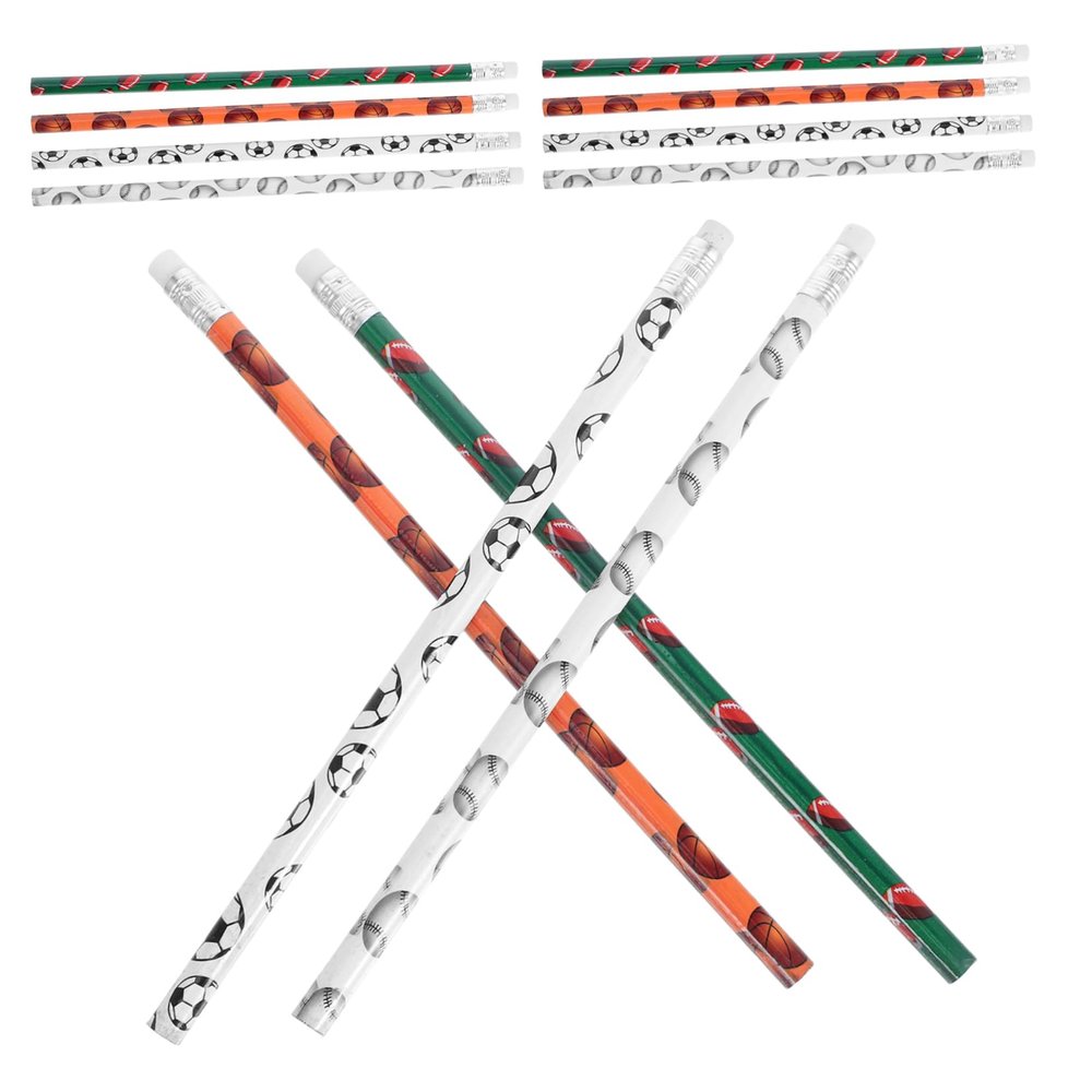 48Pcs Sports Theme Pencils Engaging Basketball and Football Designs for Birthday Party Favors and School Stationery Writing Tools for Creative Fun