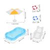 1Set Miniature Dollhouse Beach Accessory Kit Realistic Mini Swimming Pool Beach Chair Umbrella for DIY Fairy Garden Decoration and Scene Display view 2