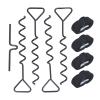 4 Pack Heavy Duty Steel Spiral Ground Anchor Kit for Trampoline Tent Shed Swing Secure Outdoor Equipment with Straps and Rotating Tool (Black) view 1