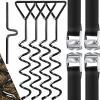 4 Pack Heavy Duty Steel Spiral Ground Anchor Kit for Trampoline Tent Shed Swing Secure Outdoor Equipment with Straps and Rotating Tool (Black) view 3