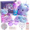 JALEBRO Unicorn Gifts Toys for Girls Kids Kindergarten Graduation Birthday for Age 3 4 5 6 7 8 9 10+Years Old Halloween Thanksgiving Christmas Age 6-8 Gifts Box Stuffed Diary with Lock view 1