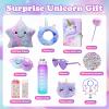 JALEBRO Unicorn Gifts Toys for Girls Kids Kindergarten Graduation Birthday for Age 3 4 5 6 7 8 9 10+Years Old Halloween Thanksgiving Christmas Age 6-8 Gifts Box Stuffed Diary with Lock view 2