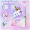 JALEBRO Unicorn Gifts Toys for Girls Kids Kindergarten Graduation Birthday for Age 3 4 5 6 7 8 9 10+Years Old Halloween Thanksgiving Christmas Age 6-8 Gifts Box Stuffed Diary with Lock view 3