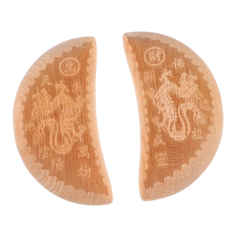 ABOOFAN 1Pair Retro Divination Cups Dual Dragon Sacred Divination Tools for Spiritual Fortune Telling and Home Decor Authentic Taoist Ritual Supplies