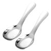 2Pcs Stainless Steel Kids Spoons Short Handle Metal Utensils for Cooking Soup and Porridge Dishwasher Safe Portable Silverware for Children view 1