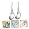 2Pcs Stainless Steel Kids Spoons Short Handle Metal Utensils for Cooking Soup and Porridge Dishwasher Safe Portable Silverware for Children view 2