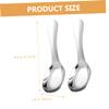 2Pcs Stainless Steel Kids Spoons Short Handle Metal Utensils for Cooking Soup and Porridge Dishwasher Safe Portable Silverware for Children view 3