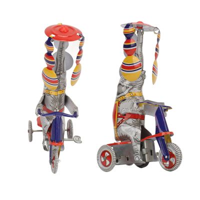 RiToEasysports Elephant On Tricycle Tin Toy, Retro Iron Elephant Collection Clockwork Toy with Rotating Flower Umbrella for Adult Collectors Nostalgia Gifts