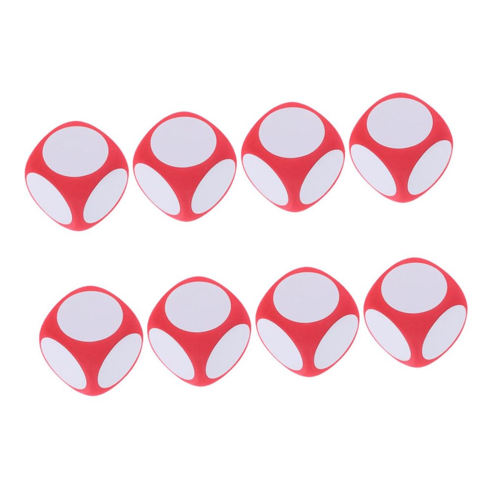 BESPORTBLE 8pcs Dry Erase Blocks: 6 Cm DIY Blank Dry Erase Foam Dice Cubes Erasable Writable Game Dice for Math Teaching Prop Educational Toy Red