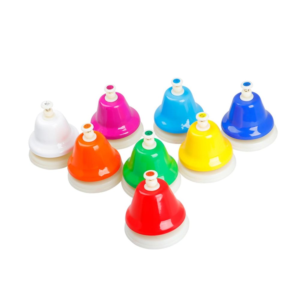 1Set Colorful Diatonic Metal Hand Bells Musical Instruments for Educational for Cognitive Development for Music Learning and Fun Activities