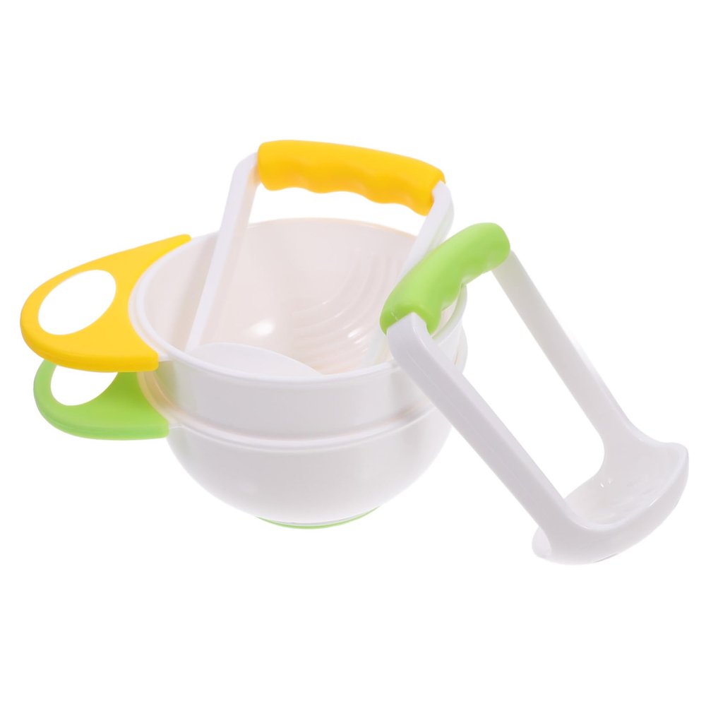 Toddmomy 2Sets Multifunctional Food Grinder Bowls for Fruits Vegetables Training Bowl with Non Slip Base Easy to Clean for Everyday Use Go