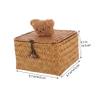 ABOOFAN Cute Bear Seagrass Storage Basket Lid Woven Organizer for Toiletries and Home Decor for Nursery Living Room and Bathroom Supplies view 2