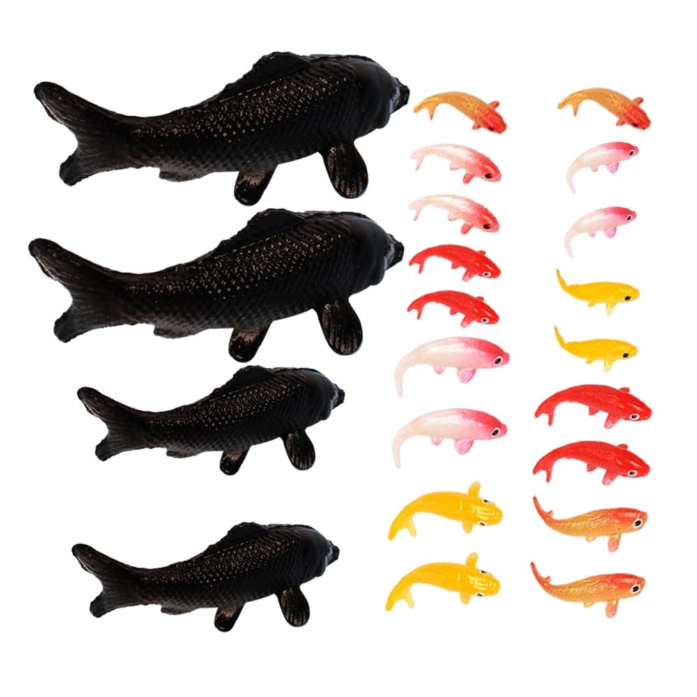 balacoo 20pcs Miniature Koi Fish Figurines Detailed Resin Sea Animals for Micro Landscape Dollhouse Aquarium and Office Desk Decorations Giftable Mini Ocean Themed Decor