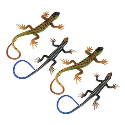 BESPORTBLE 4Pcs Realistic Lizard Simulation Reptile Models for Halloween Party Props Lifelike Plastic Lizard Figures for Learning Play for Boys