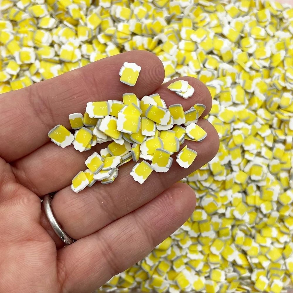 Beer Mug Polymer Clay Sprinkles, St. Patrick's Day Fimo Fake Sprinkles, Resin Embellishments, Decoden Funfetti Craft Supplies (Non Edible) (30 gram bag)