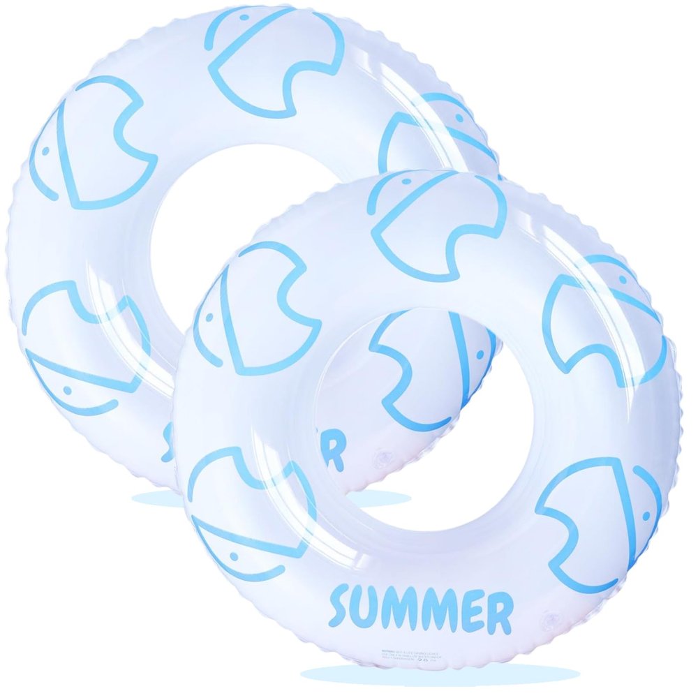 2 Pcs Inflatable Pool Floats -Pool Floats Tubes Pool Tubes- Swim Tubes Inflatable 32" Pool Floats and Rings- Pool Swimming Rings for Adults Summer Beach Pool Party Decor (Fat Fish, 32 inch)