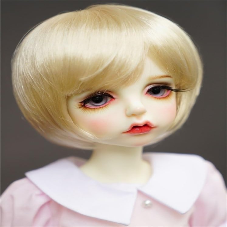 1/3 1/4 BJD Female Doll Wig Doll Gold Short Hair Student Head for Female Movable Doll Action FigureJointed Doll DIY Toys(1/3)
