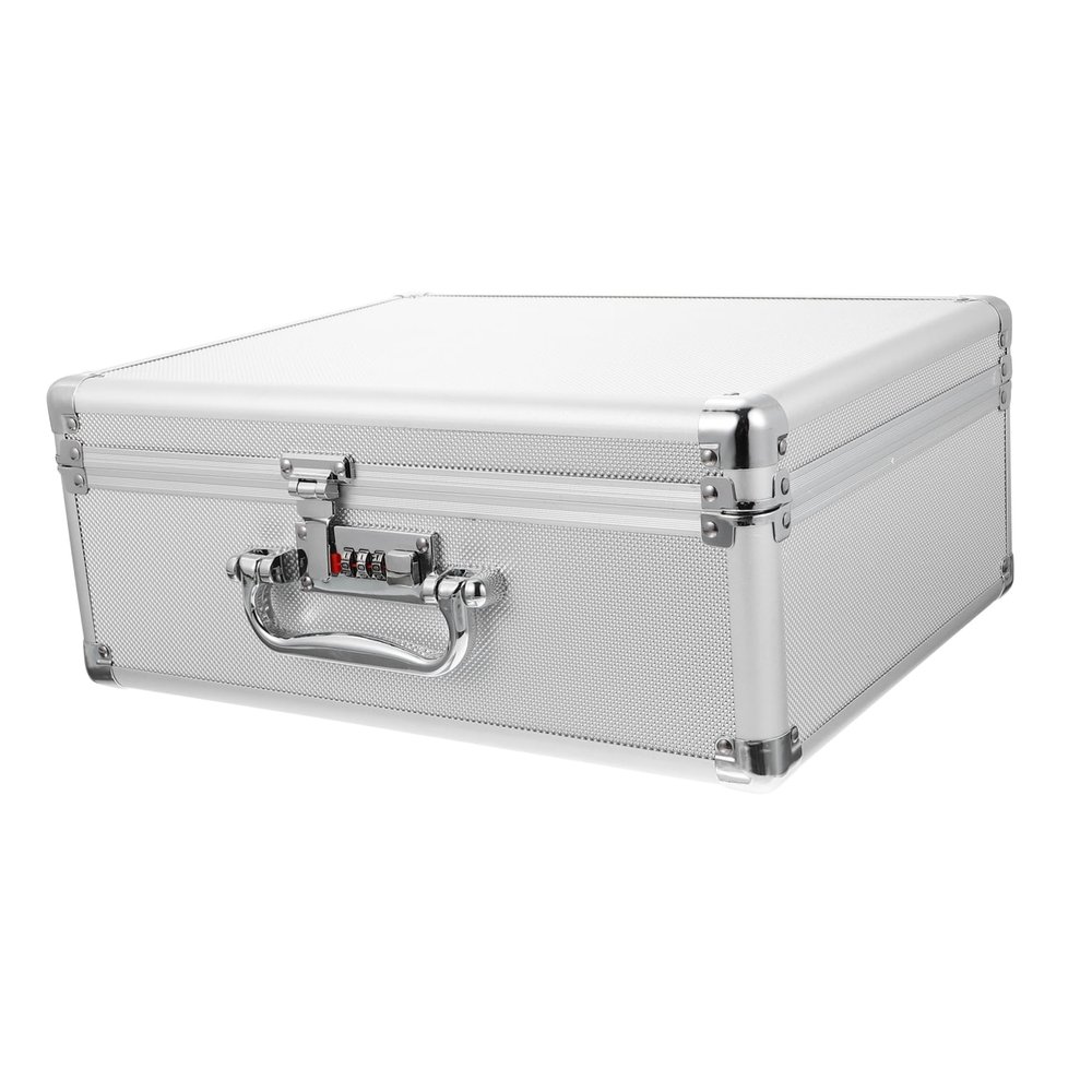 Gadpiparty Aluminum Alloy Portable Carrying Case with Password Lock Silver Hand Case for Travel and Business Lightweight Storage Container with Handle