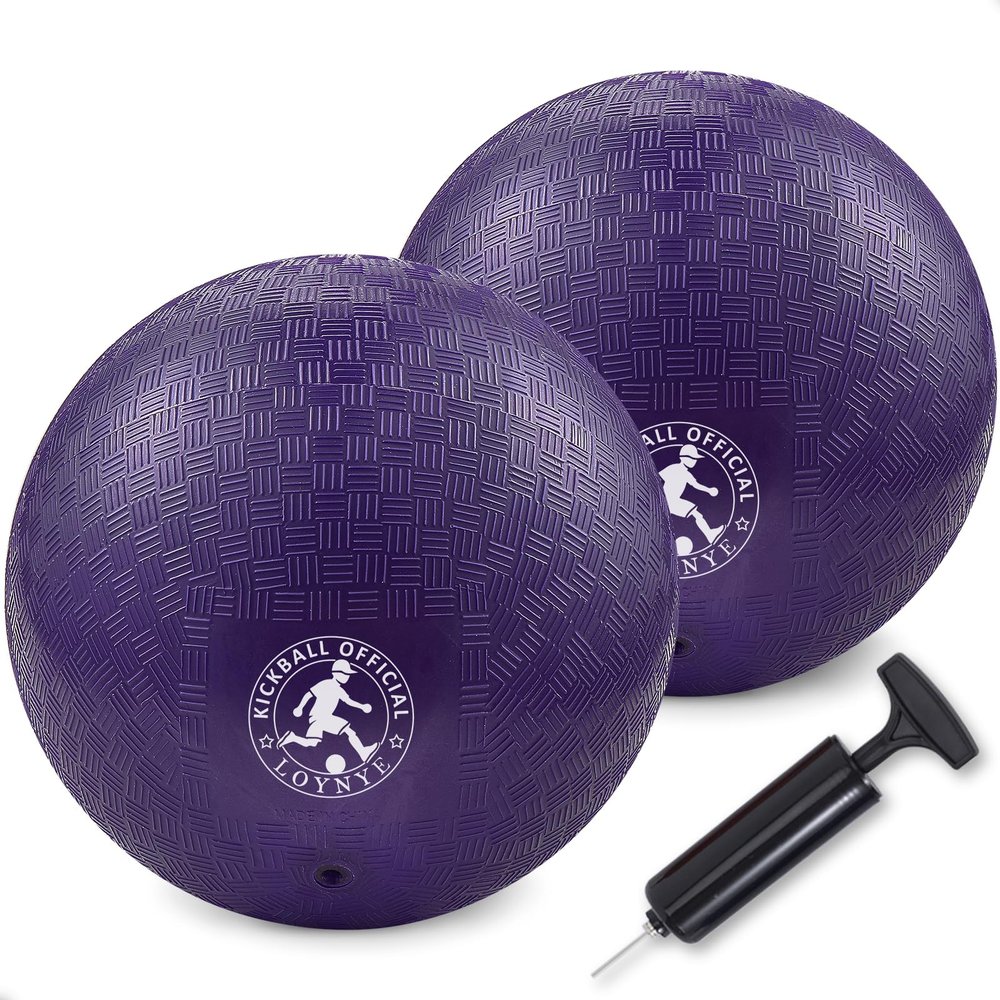 LOYNYE 10 Inch Dodgeball Balls Playground Ball Kickball, Dodge Ball for Kids, Kickballs Handball for Indoor Outdoor Games Four Square Balls, Includes Pump