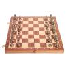 15-Inch Folding Chess Set, Wooden Board with Metal PiecesMetal Bronze Chess Pieces, Travel Board Game with Extra 2 Queens (Bronze Color) view 2