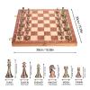 15-Inch Folding Chess Set, Wooden Board with Metal PiecesMetal Bronze Chess Pieces, Travel Board Game with Extra 2 Queens (Bronze Color) view 4