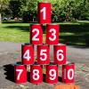 13 Carnival Can Games Bean Bag Toss Carnival Games, Including 10 Tin Cans and 3 Bean Bag Easter Outdoor, Suitable for Family Gatherings, Birthdays, Indoor and Outdoor Activities view 1