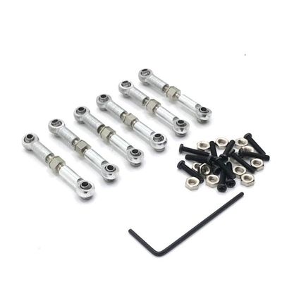 Metal Linkage Traction Rod Servo Steering Tie Rod Front Rear Compatible with RC Car Upgrade Spare Parts 184011 Fits 1 18 Scale Models A949 A959 A969 A979 K929(Silver)